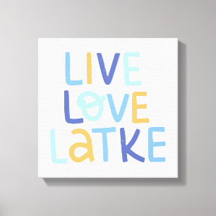 Live-Liebe Latke Hanukkah Design Leinwanddruck