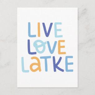 Live-Liebe Latke Hanukkah Design Postkarte