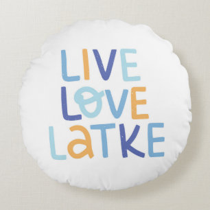 Live-Liebe Latke Hanukkah Design Rundes Kissen