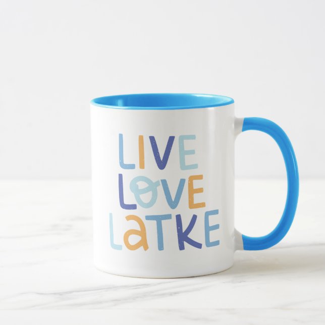 Live-Liebe Latke Hanukkah Design Tasse (Rechts)