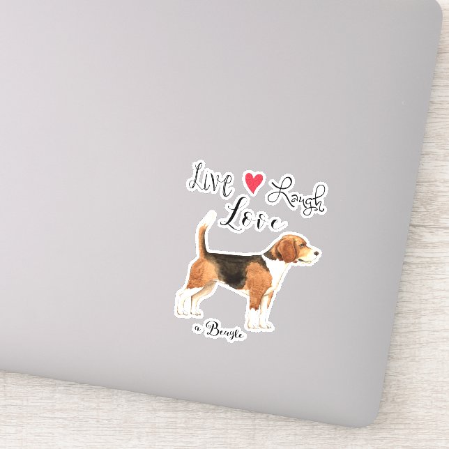 Live Liebe Laugh Beagle Vinyl Sticker (Detail)