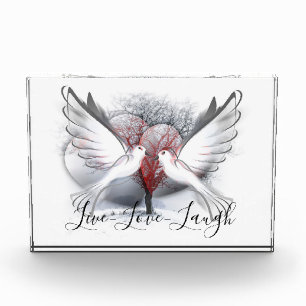 Live-Liebe Laugh Doves Fotoblock
