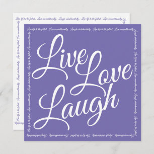 Live-Liebe Laugh Elegante Lila Script-Karte