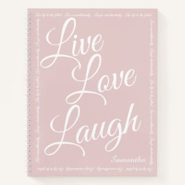 Live Liebe Laugh Elegantes Pink Spiral Notebook Notizbuch