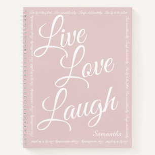 Live Liebe Laugh Elegantes Pink Spiral Notebook Notizbuch