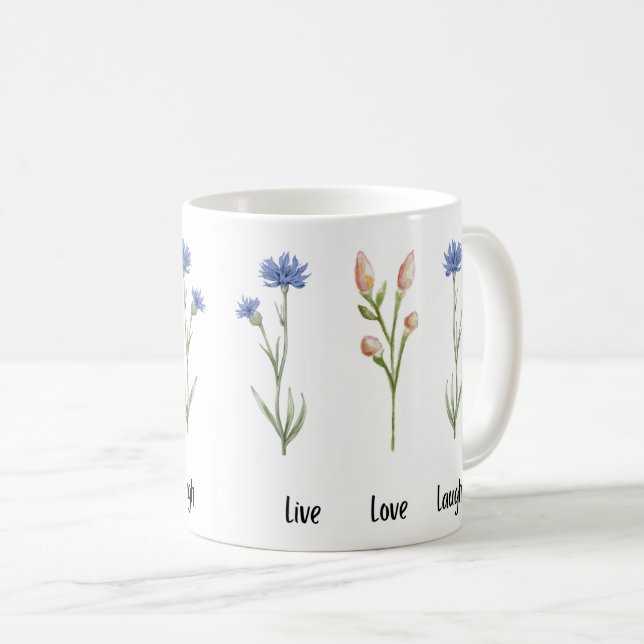 Live Liebe Laugh Floral Keramik Tasse (VorderseiteRechts)