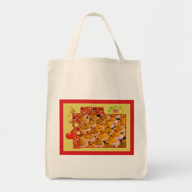 Live-Liebe Laugh Gummi Ducks Inspiration Bag Tragetasche (Vorne)