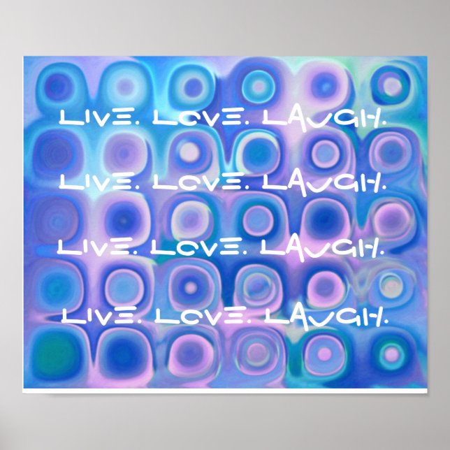 Live Liebe Laugh Poster - LILA & TURQUOISCH (Vorne)