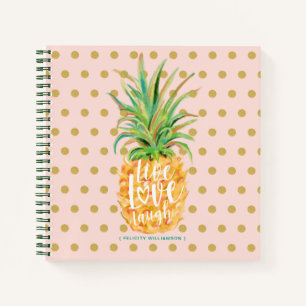 Live Liebe Laugh   Trendy Topical Island Ananas Notizbuch
