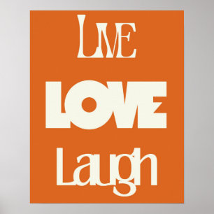 Live-Liebe Laugh Typografy Inspirierend Poster