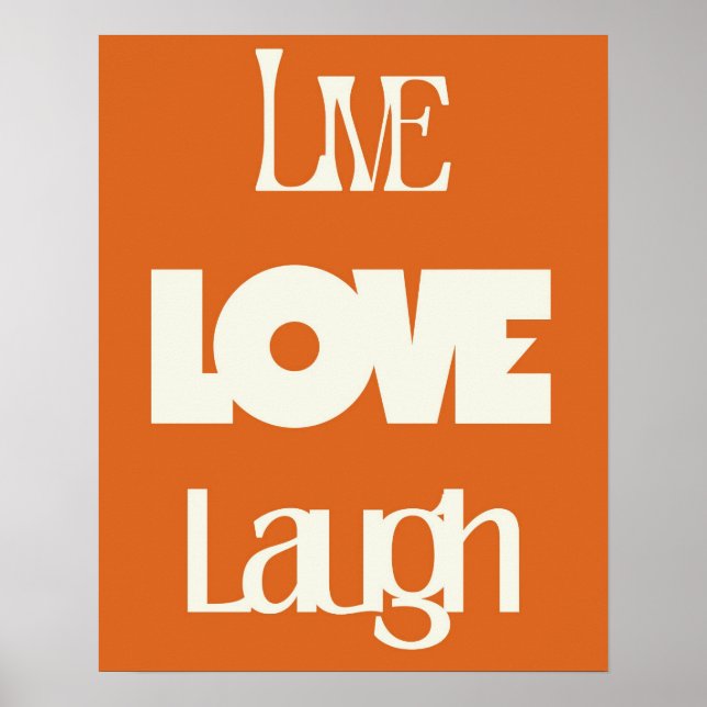Live-Liebe Laugh Typografy | Inspirierend Poster (Vorne)