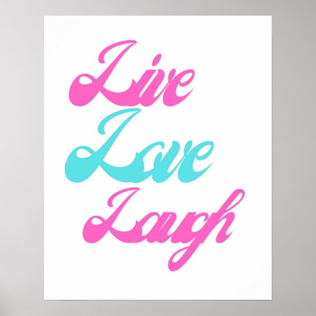 Live-Liebe Laugh Typografy| Inspirierend Poster (Vorne)