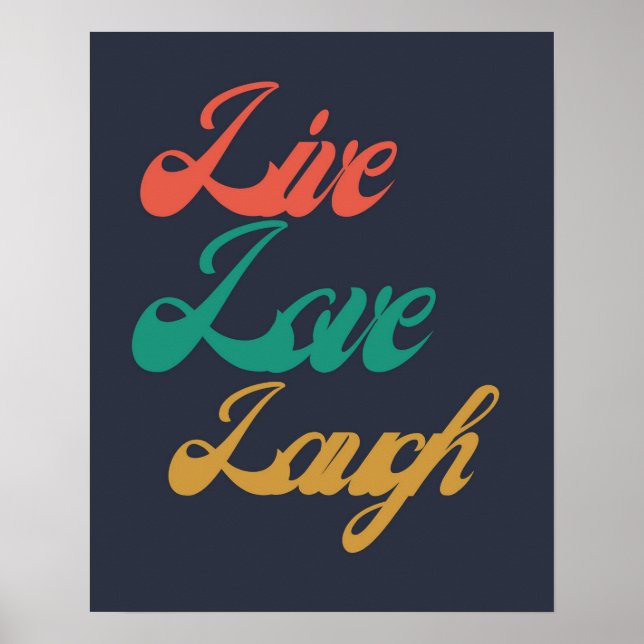 Live-Liebe Laugh Typografy| Inspirierend Poster (Vorne)