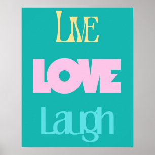 Live-Liebe Laugh Typografy Poster   Inspirierend