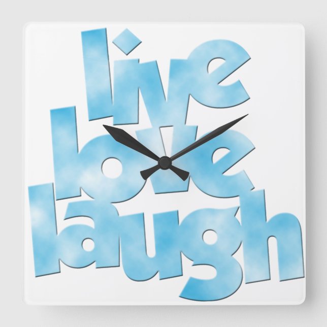 Live-Liebe Laugh - Wall Clock Quadratische Wanduhr (Vorderseite)