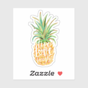 Live Liebe Laugh Wasserfarbe Ananas Obst Aufkleber