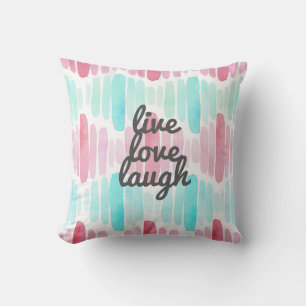 Live-Liebe Laugh Wasserfarbe Kissen