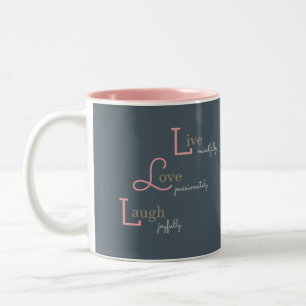 Live Liebe Laugh Zweifarbige Tasse