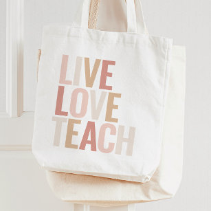 Live-Liebe Lehren von Pink Gold Lehrer Wertschätzu Tragetasche