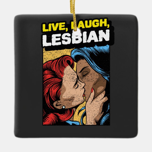 Live Liebe Lesbian Keramikornament (Vorderseite)