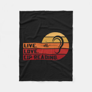 Live Liebe Lip Lesen Gebärdensprache Taube Bewusst Fleecedecke