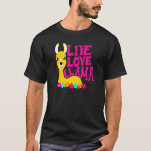 Live-Liebe Llama Blume Power Animal Graphic T-Shirt