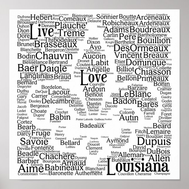 Live, Liebe, Louisiana Last Names Fleur - De - Lis Poster (Vorne)