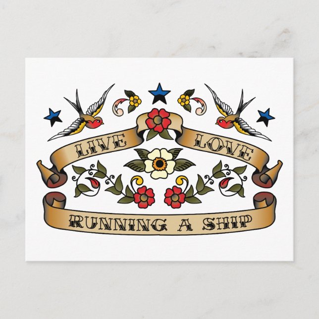 Live-Liebe mit einem Schiff Postkarte (Vorderseite)