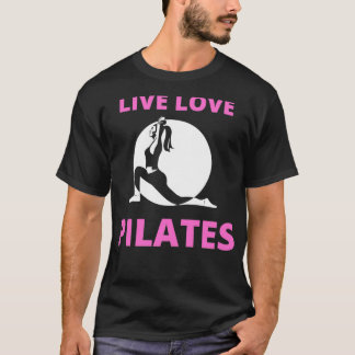 Live Liebe Pilates Fun Pink und Schwarz Pilates Lo T-Shirt