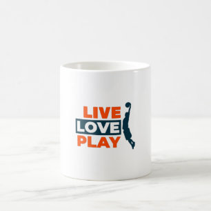 Live Liebe Play Basketball Kaffeetasse