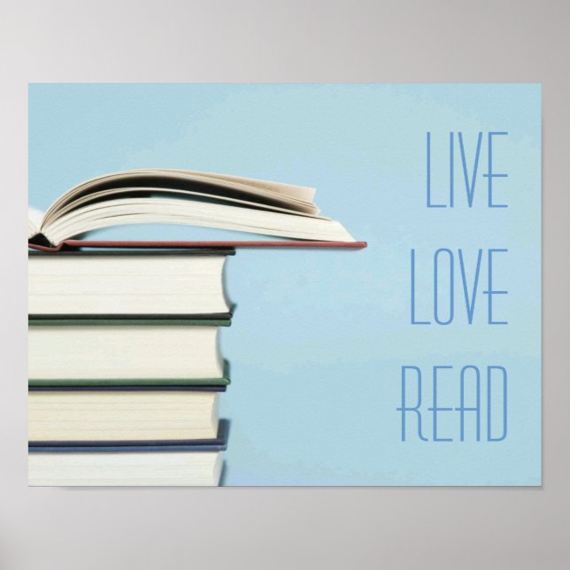 "Live, Liebe, Read" Buchposter Poster (Vorne)