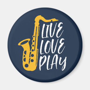 Live-Liebe Saxophone Player Jazz Music Lover Magnet