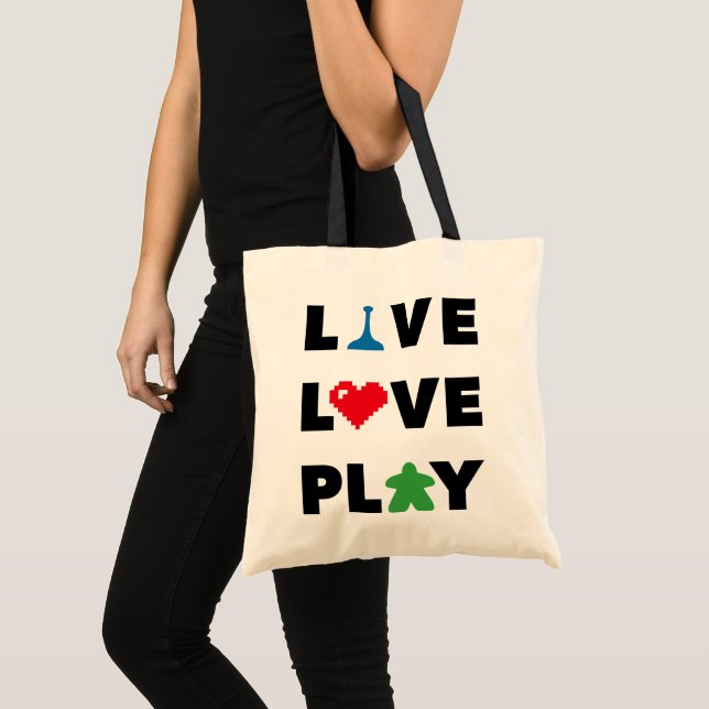 Live, Liebe, Schwarzen Text Grundlegende Tasche wi (Vorderseite (Produkt))
