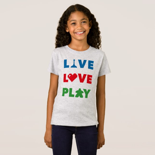 Live, Liebe, Shirt mit farbenfrohen Mädchen (Vorne ganz)