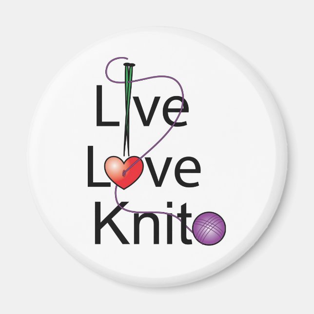 Live-Liebe-Strick Magnet (Vorne)