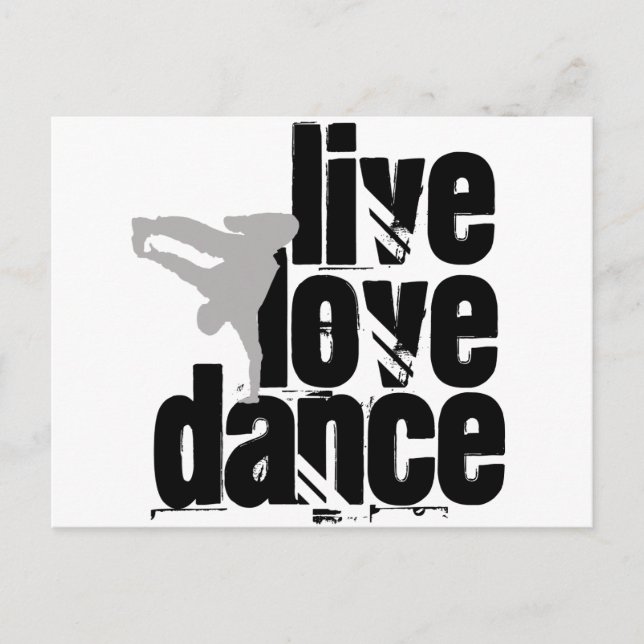 Live, Liebe, Tanz Postkarte (Vorderseite)