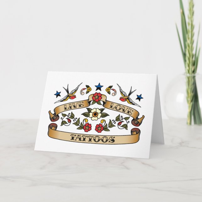 Live Liebe Tattoos Karte (Vorderseite)
