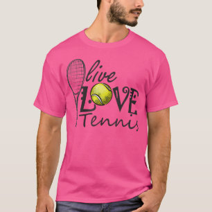 Live Liebe Tennis Ball Racket Sport Lover T-Shirt