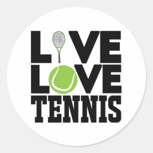 Live-Liebe Tennis Runder Aufkleber