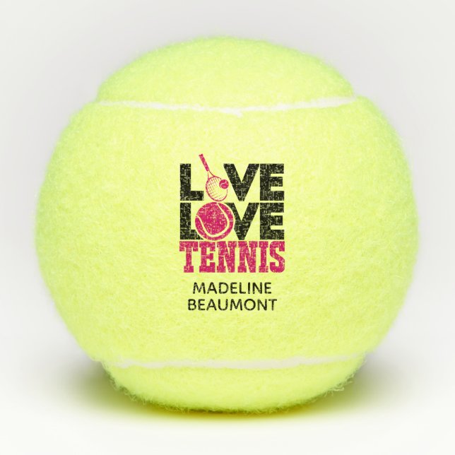 Live-LIEBE Tennis Tennisbälle (Vorderseite)