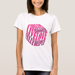 Live-Liebe Träumen Inspiration Cube Text T-Shirt