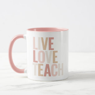 Live-Liebe Unterrichten rosa Lehrerbewertung Tasse