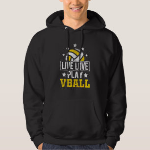 Live Liebe Vball Volleyball für Damen Teenager Gir Hoodie