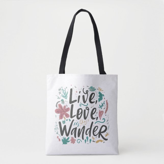 Live, Liebe, Wander - Schulterschluss Tasche (Vorderseite)