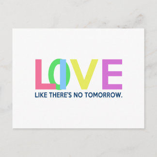 Live Liebe wie es morgen kein Postkarte
