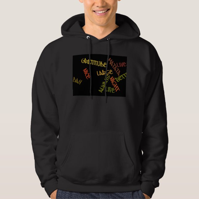 Live Life Große Word Art Hoodie (Vorderseite)