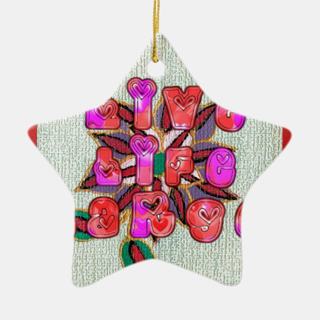 "Live Life Large" Art Print Keramikornament (Vorne)