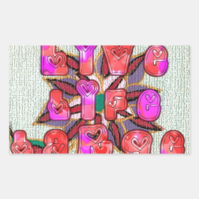 "Live Life Large" Art Print Rechteckiger Aufkleber (Vorderseite)