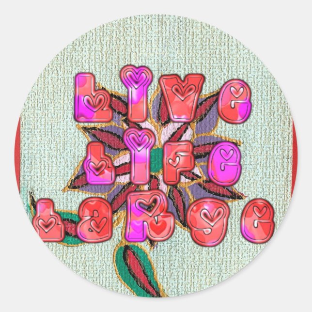 "Live Life Large" Art Print Runder Aufkleber (Vorderseite)