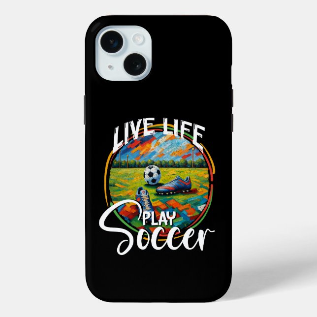 Live Life Play Fußball, Fußball-Ball Sport Case-Mate iPhone Hülle (Rückseite)